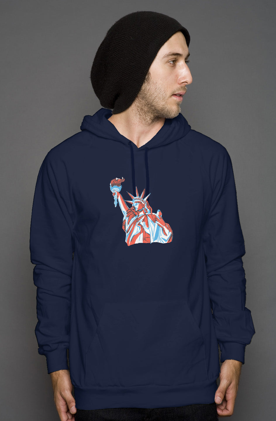 Red, White, And Blue - 4th of July - Lady Liberty - pullover hoody