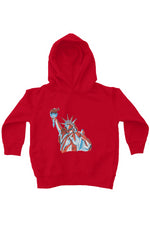  Red, White, And Blue - 4th of July - Lady Liberty - kids fleece pullover hoodie