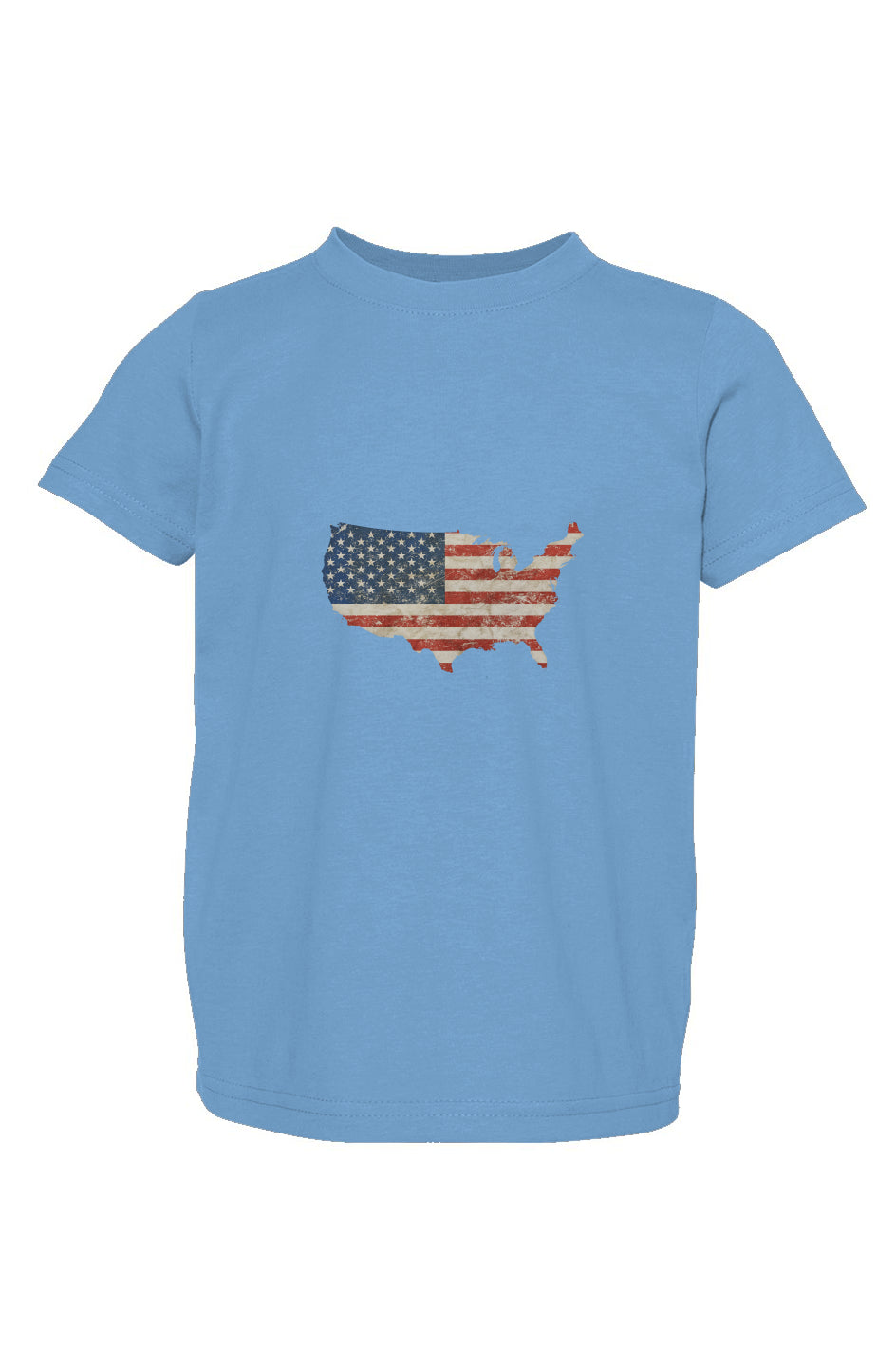 Red, White, And Blue - 4th of July - Flag Map - Toddler Fine Jersey Tee