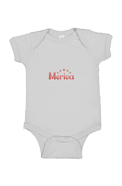 Red, White, And Blue - 4th of July - Flag Map - Infant Fine Jersey Bodysuit