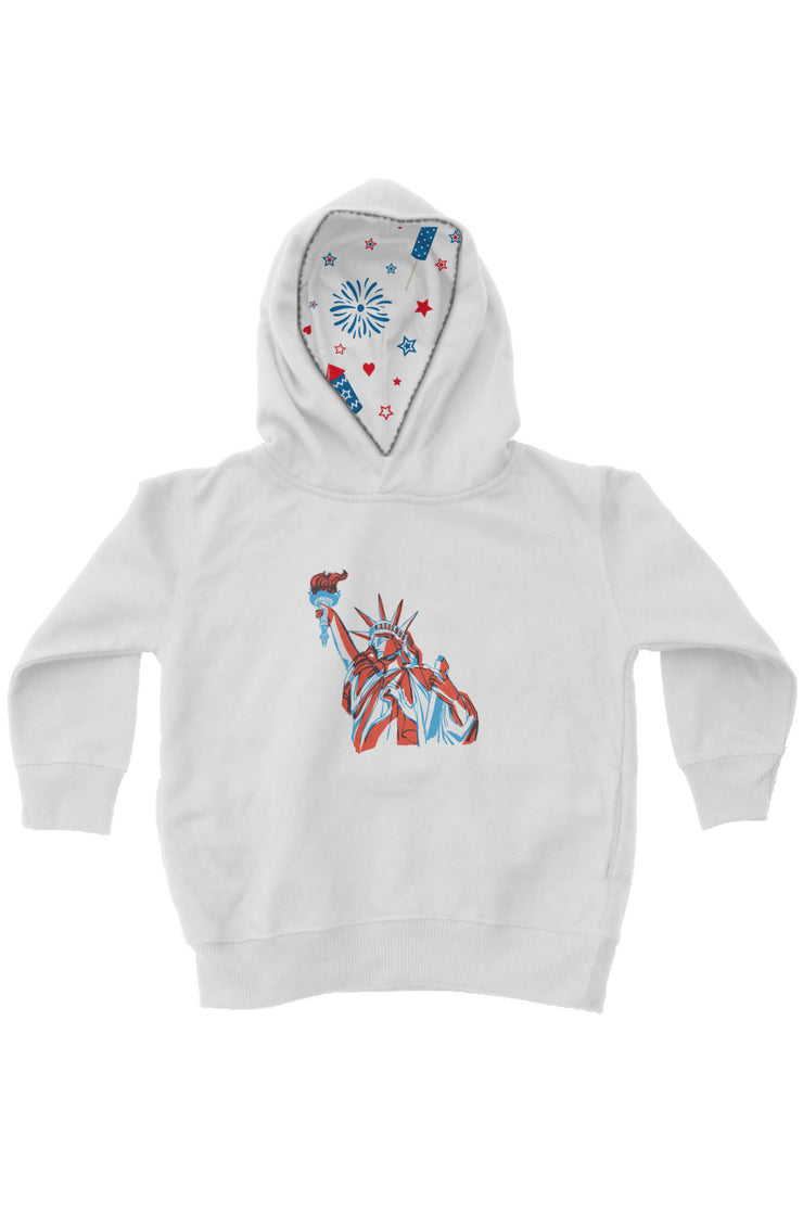 Red, White, And Blue - 4th of July - Lady Liberty - youth  fleece pullover hoodie