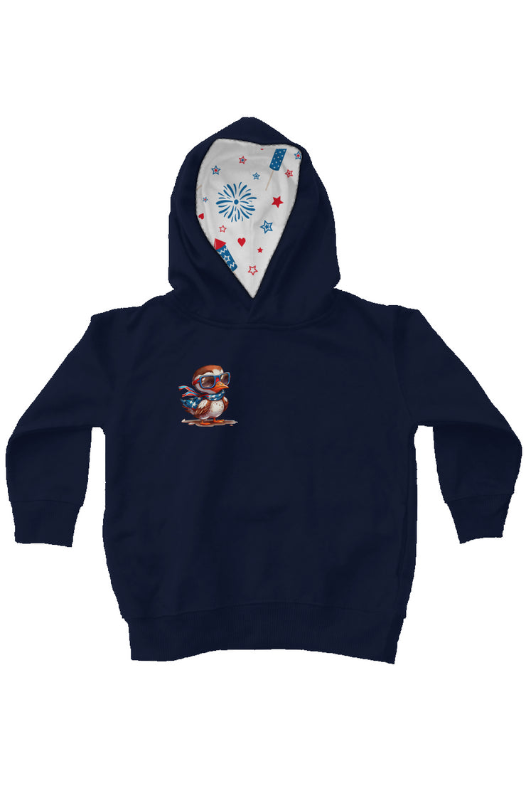 Red, White, And Blue - 4th of July - Flyin Eagle - kids fleece pullover hoodie