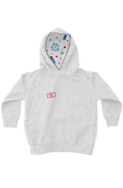 Red, White, And Blue - 4th of July - Made In America - kids fleece pullover hoodie