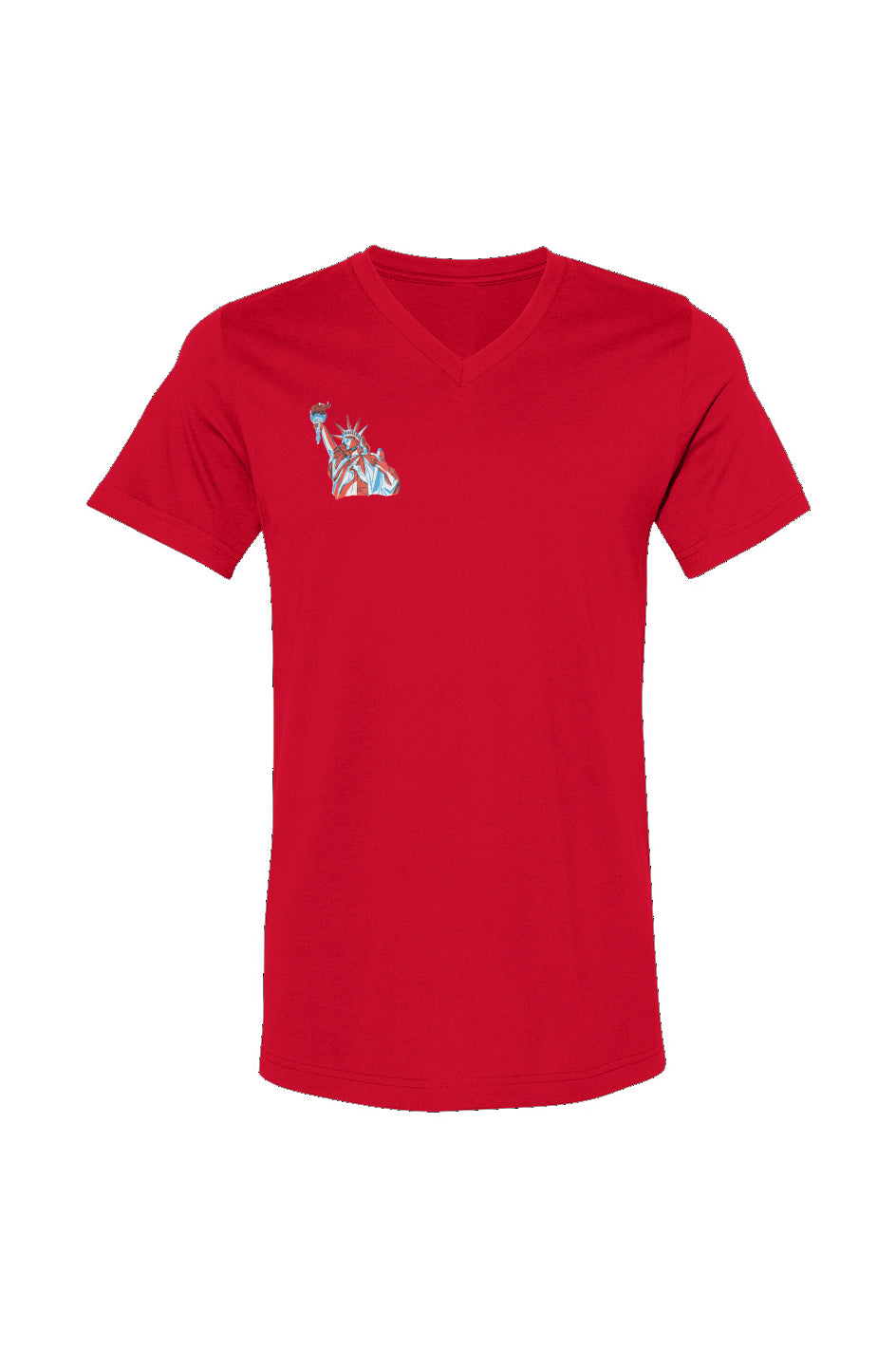 Red, White, And Blue - 4th of July - Lady Liberty V-Neck Pocket Tee