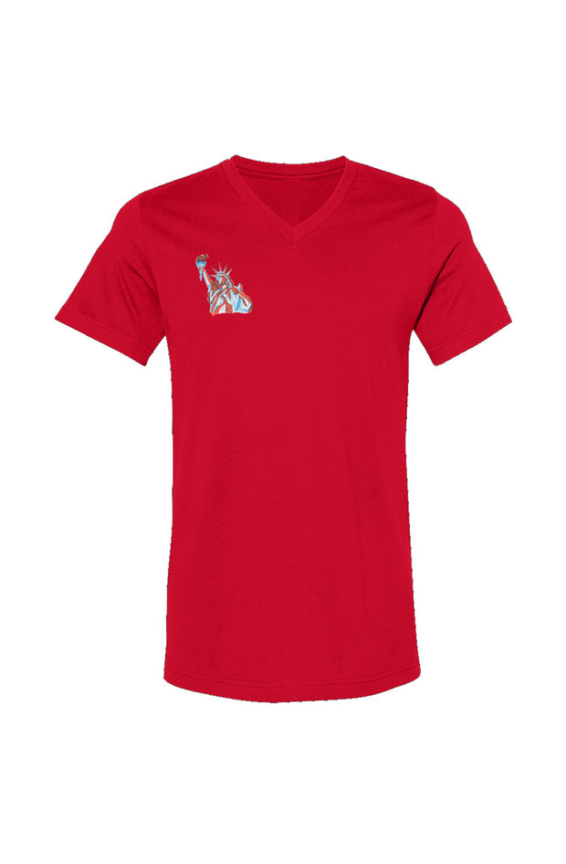 Red, White, And Blue - 4th of July - Lady Liberty V-Neck Pocket Tee