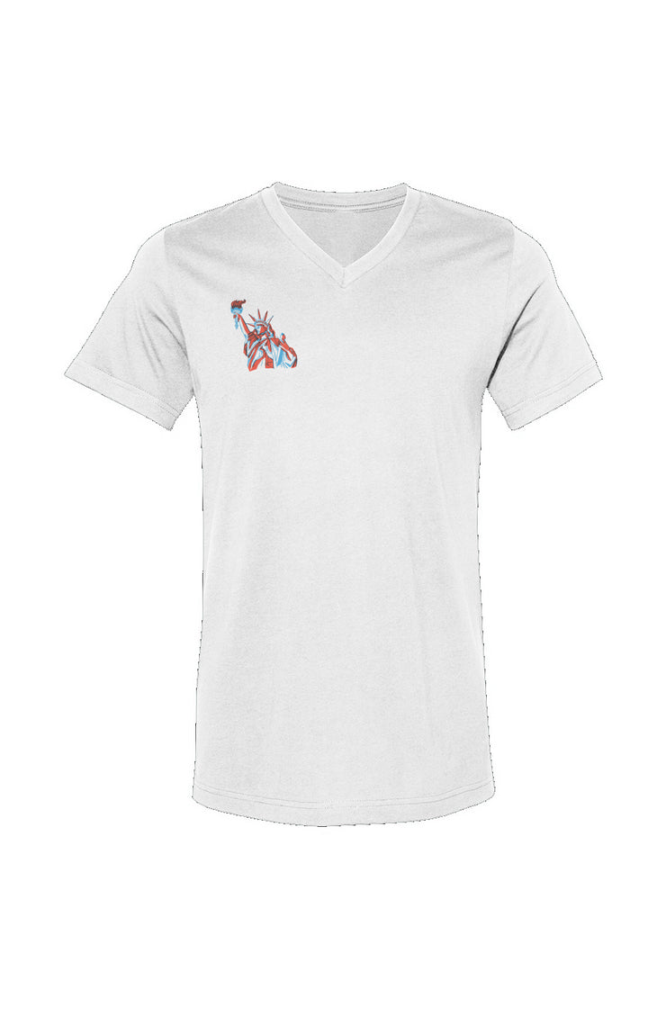 Red, White, And Blue - 4th of July - Lady Liberty V-Neck Pocket Tee