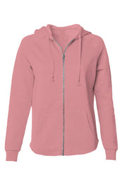 ESSENTIALS- Colorful Womens Lightweight Wash Zip Hoodie