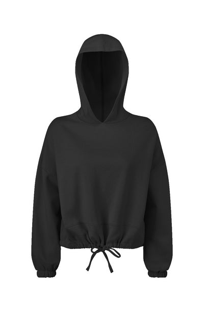 ESSENTIALS- Ladies' Cropped Oversize Hooded Sweatshirt