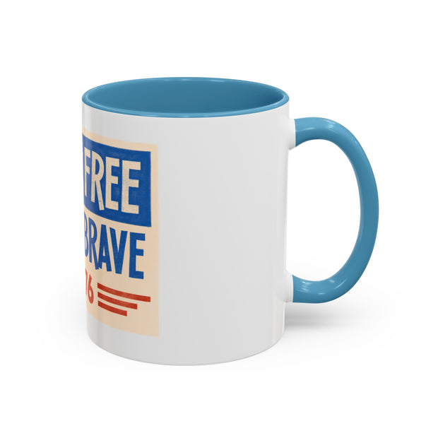 Red, White, And Blue - 4th of July - Land of the Free Home of the Brave - Coffee Mug (11, 15oz)