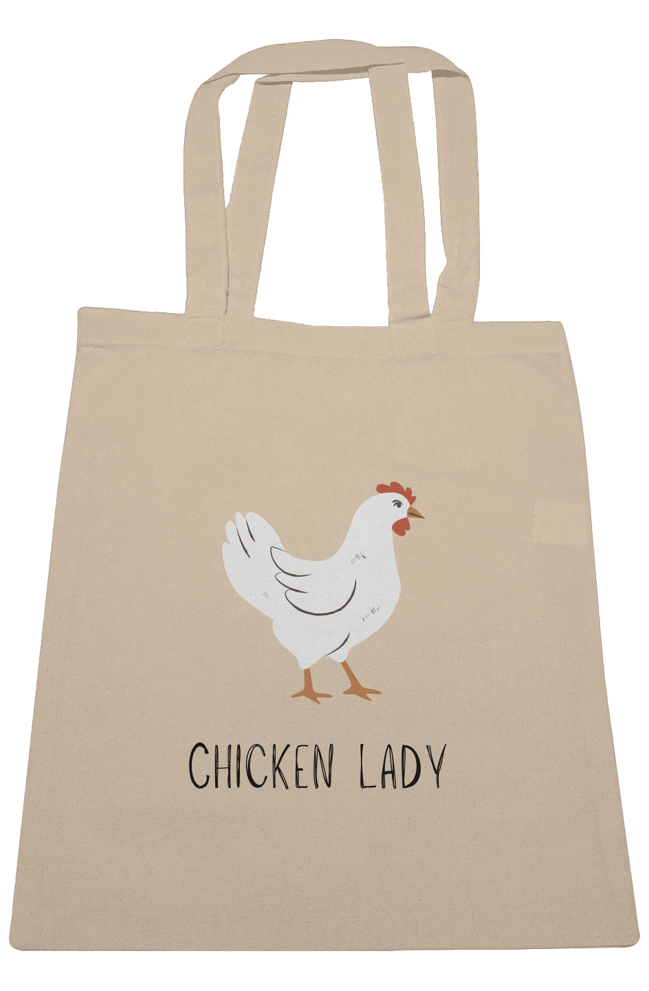 Chicken Lady Large Canvas Tote