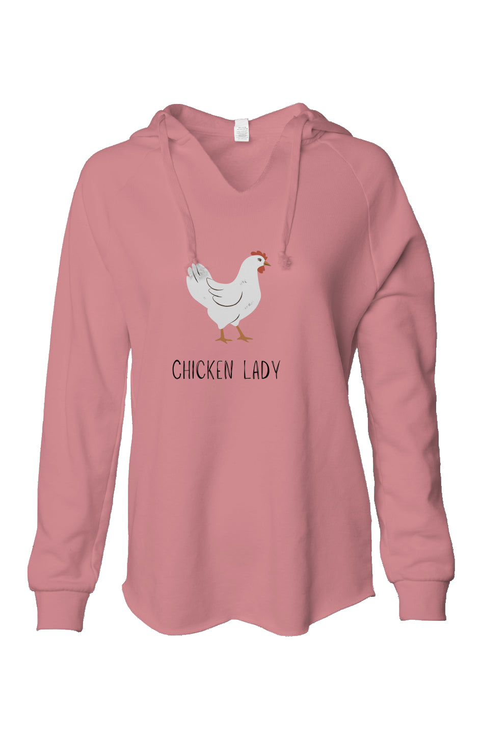 Chicken Lady - Womens Lightweight  Wash Hooded Sweatshirt