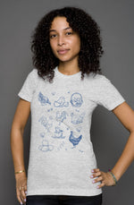 Jenna’s Chickens - CHICKEN LADY - womens heather t shirt