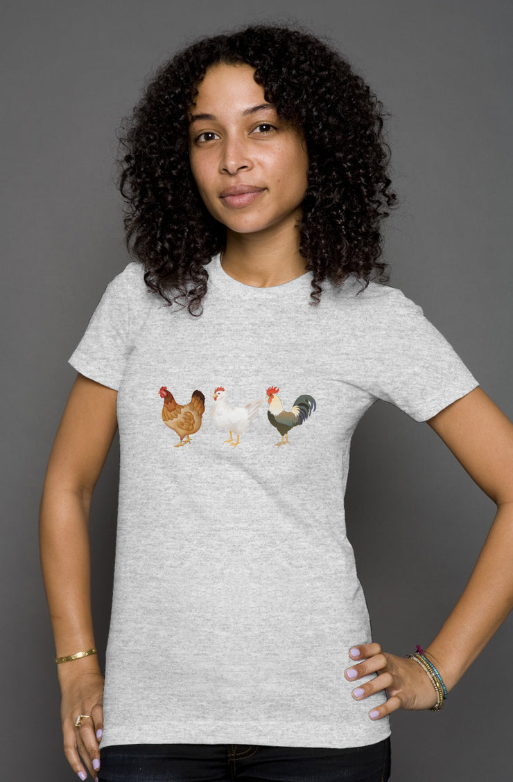 Cluckin with Jenna - Chicken Lady - womens heather t shirt