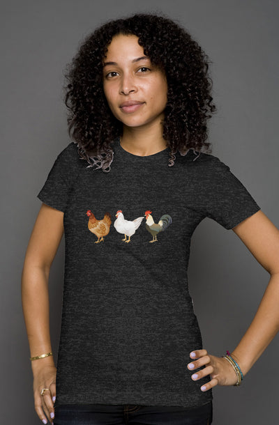 Cluckin with Jenna - Chicken Lady - womens heather t shirt