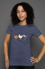 Cluckin with Jenna - Chicken Lady - womens heather t shirt