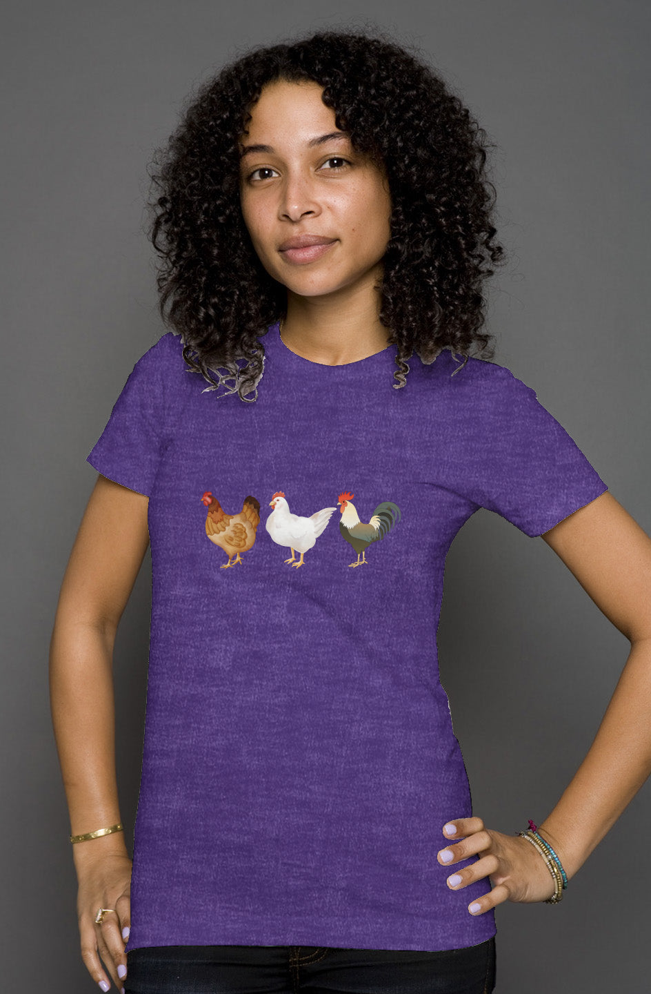 Cluckin with Jenna - Chicken Lady - womens heather t shirt