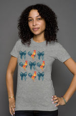 Chickens and Bows - Chicken Lady - womens heather t shirt