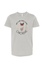 JUST A KID WHO LOVES CHICKENS - Chicken Lady - Youth Jersey Tee