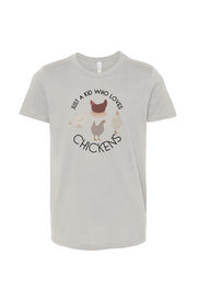 JUST A KID WHO LOVES CHICKENS - Chicken Lady - Youth Jersey Tee