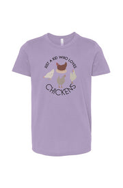 JUST A KID WHO LOVES CHICKENS - Chicken Lady - Youth Jersey Tee