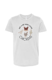 JUST A KID WHO LOVES CHICKENS - Chicken Lady - Youth Jersey Tee