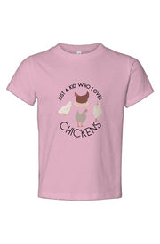 JUST A KID WHO LOVES CHICKENS - Chicken Lady - Toddler Jersey Tee