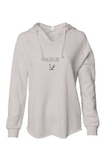 Chicken Lady - Embroidered Womens Lightweight  Wash Hooded Sweatshirt