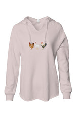 Chickens - Womens Lightweight  Wash Hooded Sweatshirt