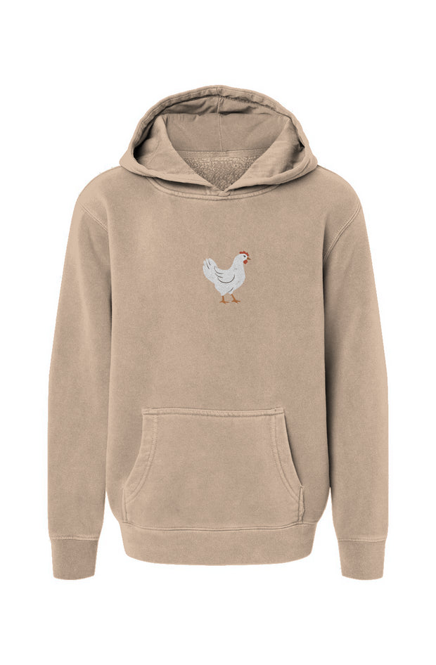 Chicken - chicken lady - Youth  Pigment-Dyed Hoodie