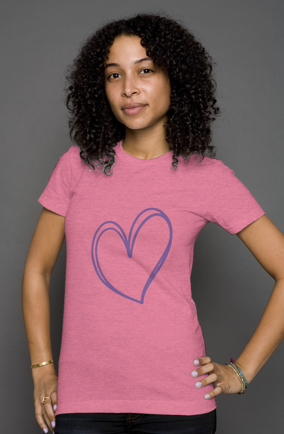 Our Heart in His - womens heather t shirt