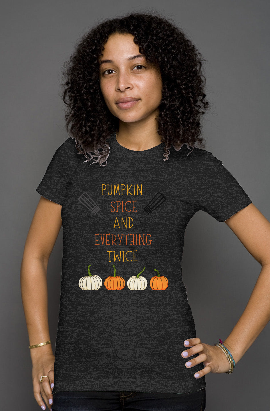 Autumn Double Take - Salyer Twinspirations - Pumpkin Spice - heather t shirt