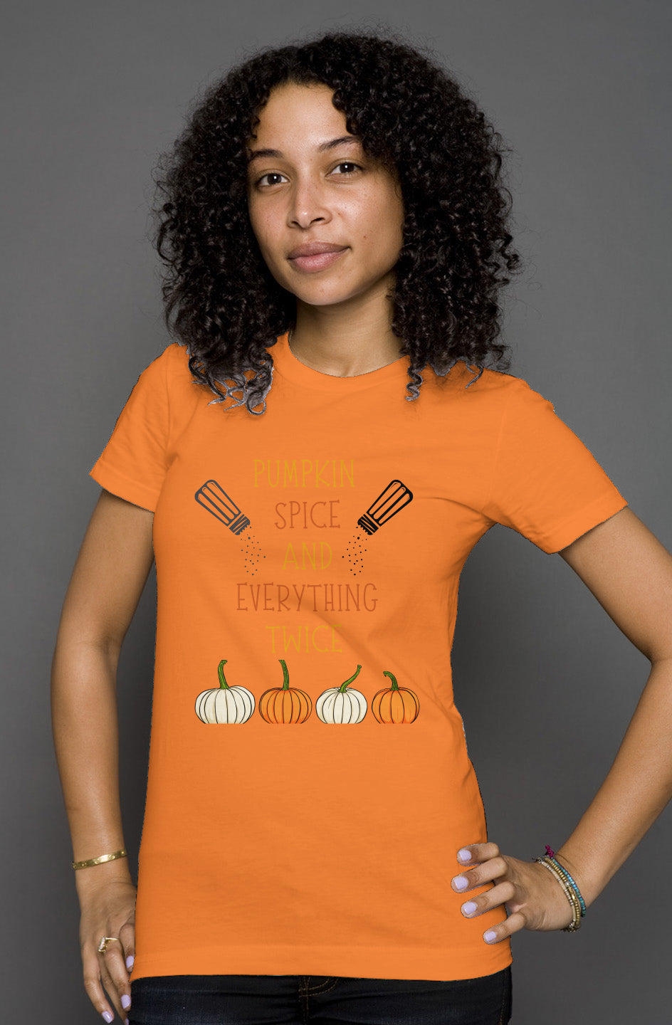 Autumn Double Take - Salyer Twinspirations - Pumpkin Spice - heather t shirt