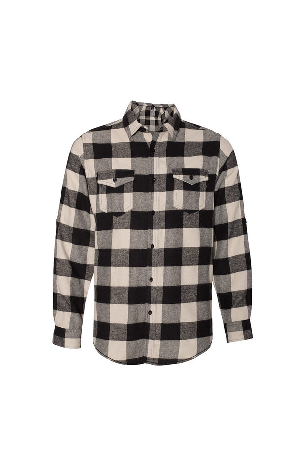 Bradley bunch - Long-Sleeve-Flannel-Ecru-And-Black