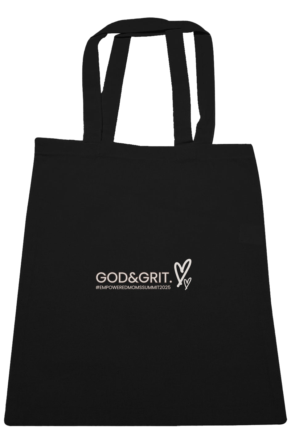 God. Grit. Empowered Mom Summit Large Canvas Tote