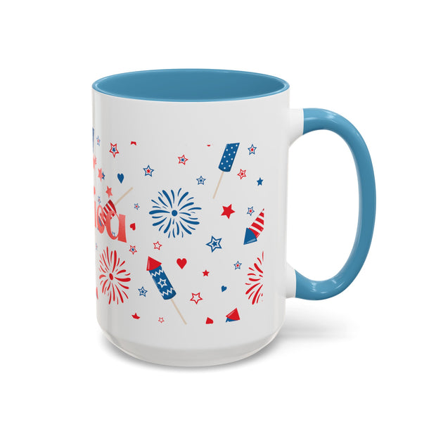 Red, White, And Blue - 4th of July - Merica Coffee Mug (11, 15oz)