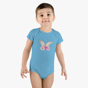 Floral Bunny Ears Easter Onsie -0-24 Months - Baby Short Sleeve Onesie®