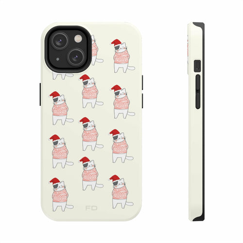 Christmas Cat Tough Case for iPhone with Wireless Charging