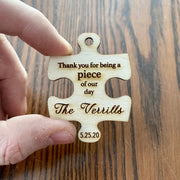 Wooden Puzzle Piece Wedding Favor