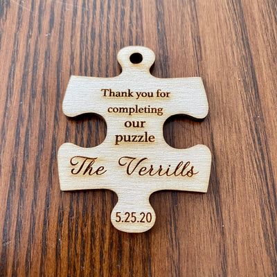 Wooden Puzzle Piece Wedding Favor