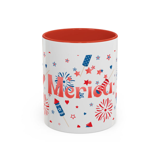 Red, White, And Blue - 4th of July - Merica Coffee Mug (11, 15oz)