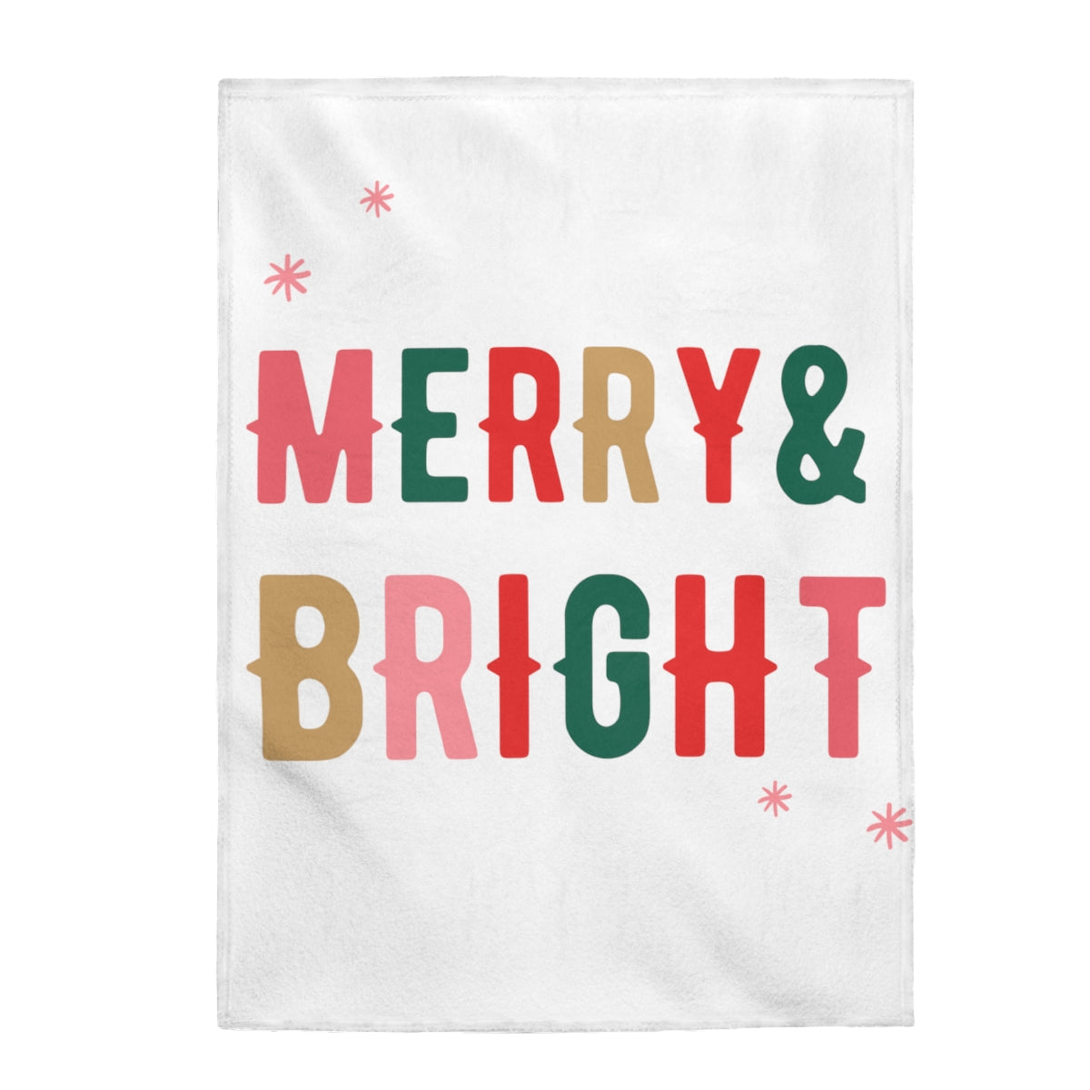 Christmas Holiday Merry & Bright Plush Blanket Throw