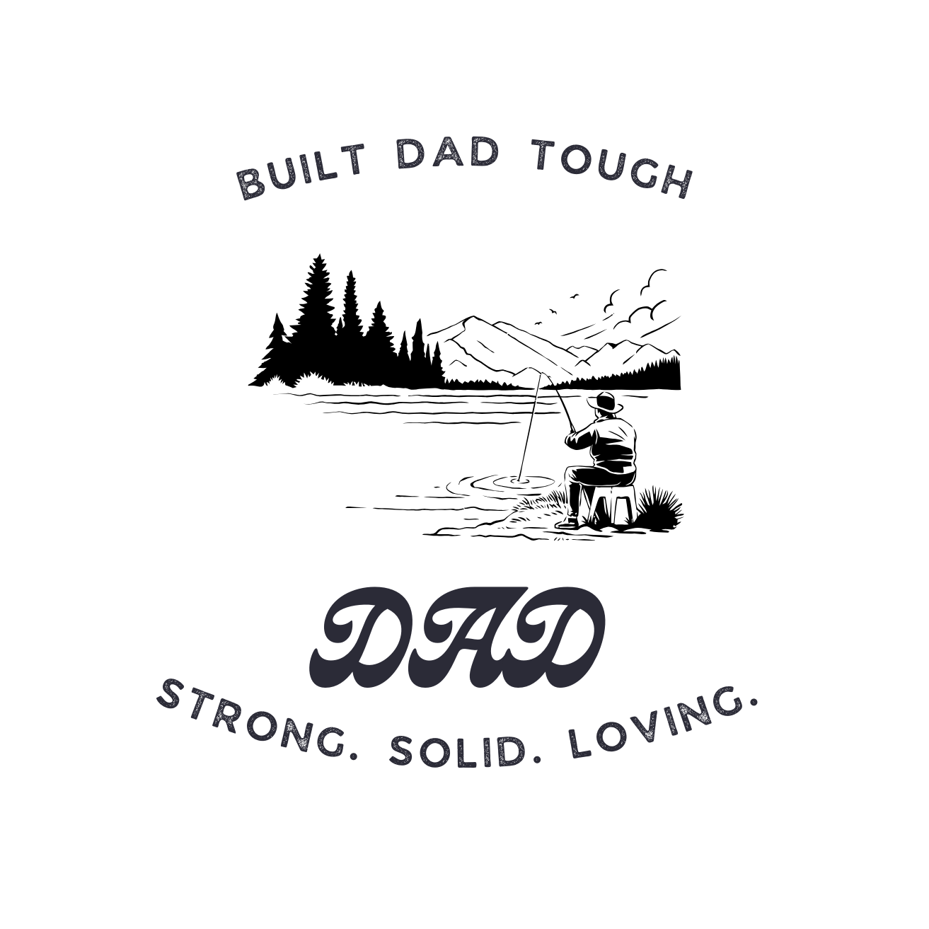 Built Dad Tough - Gone Fishin’ - White -  V-Neck Tee