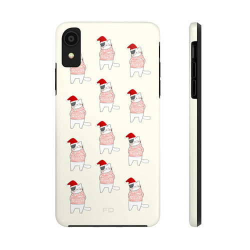 Christmas Cat Tough Case for iPhone with Wireless Charging