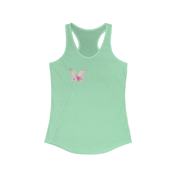 Floral Easter bunny ears matching baby Women's Ideal Racerback Tank