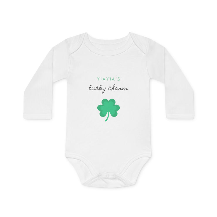 Yiayia lucky charm Baby Long-Sleeve Organic Bodysuit