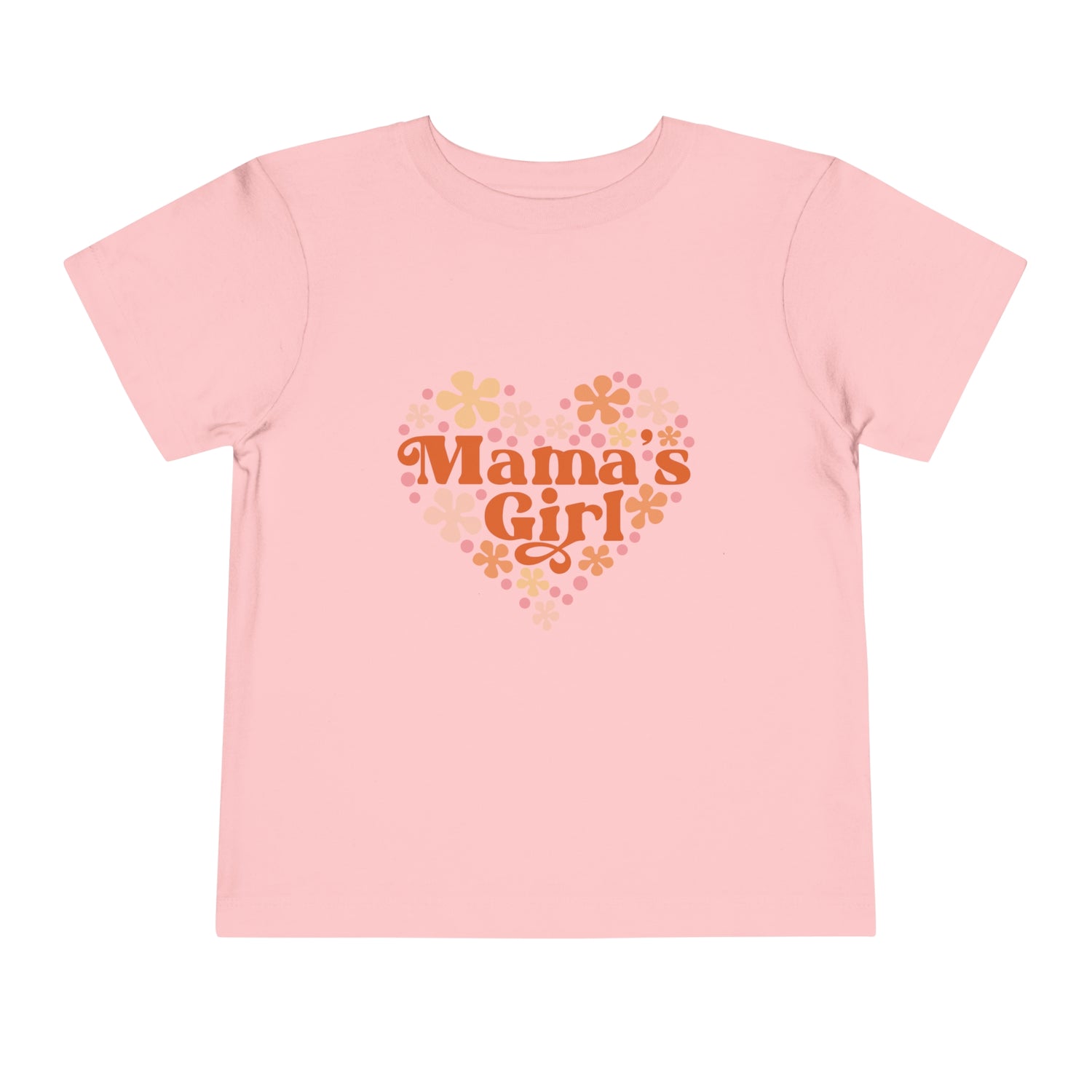 Mamas Girl Flower Valentines Toddler Short Sleeve Tee