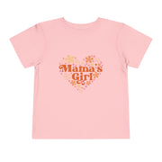 Mamas Girl Flower Valentines Toddler Short Sleeve Tee