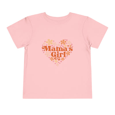 Mamas Girl Flower Valentines Toddler Short Sleeve Tee