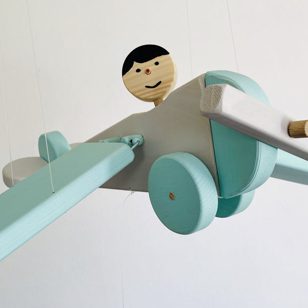 Flying Airplane Nursery Mobile - Baby Boy Nursery Decor