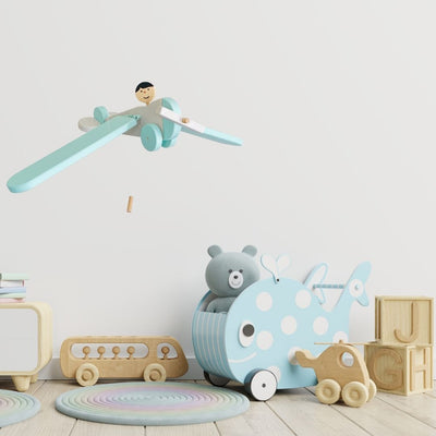 Flying Airplane Nursery Mobile - Baby Boy Nursery Decor